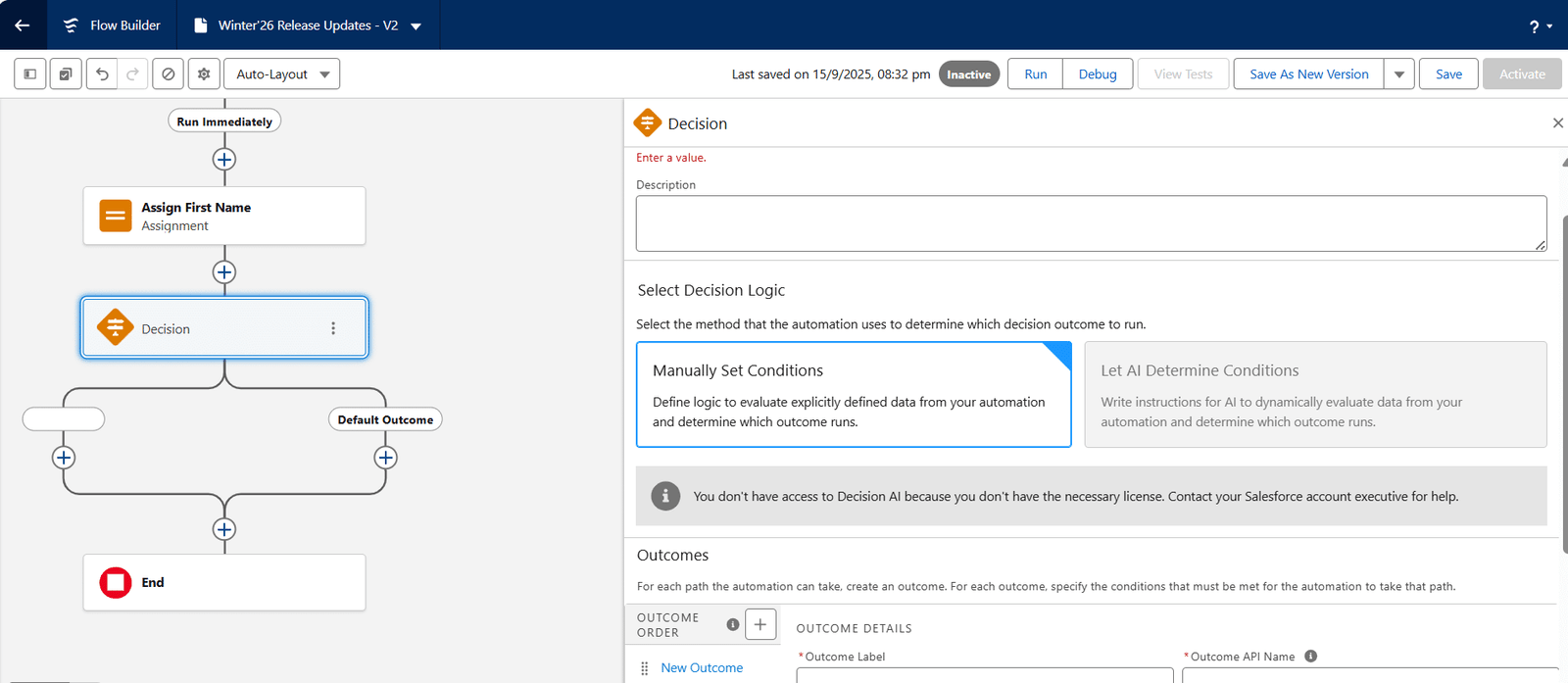 Enhanced Decision Element