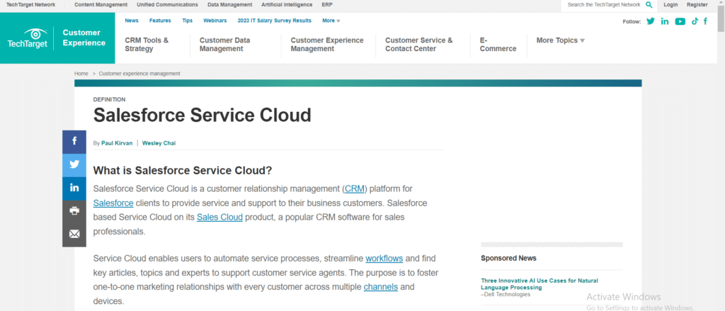 Salesforce Service Cloud Features