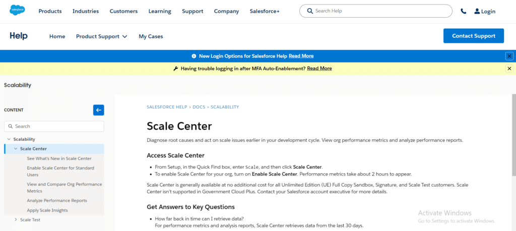 Salesforce Scale Center